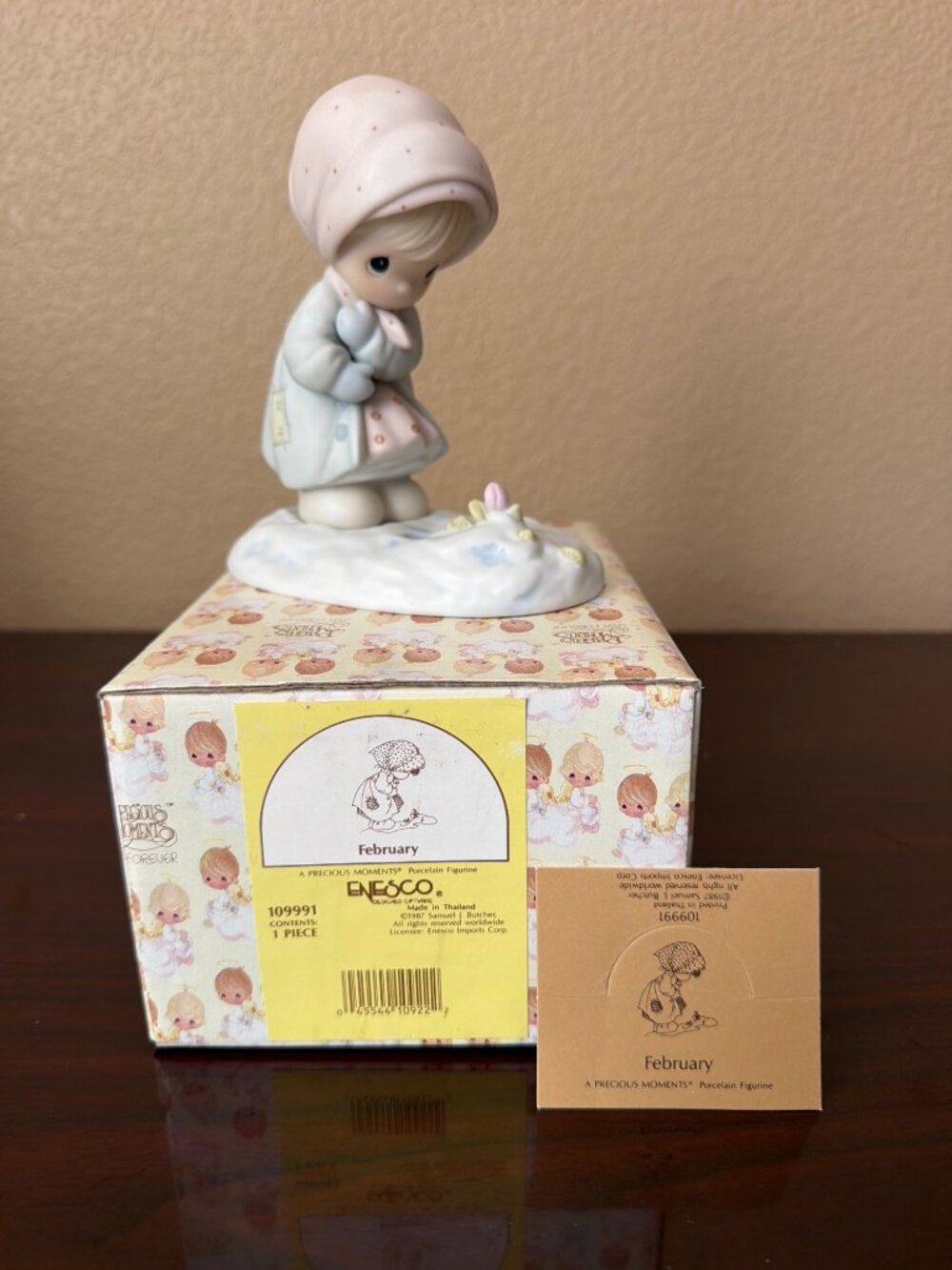 Lot of 2 Precious Moments "February" Figurines 109991 & 261246 w/Boxes - Picture 3 of 15
